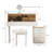 31.50"Modern Minimalist Cream Style Solid Wood Dressing Table with Password Lock Side Cabinet, Mirror and Stool