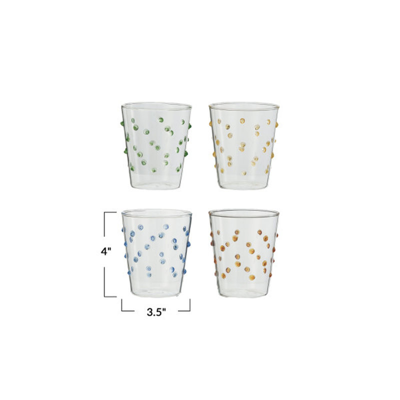 Ensemble de verres à pois en borosilicate