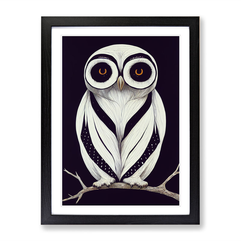 The Unreal Owl - Framed Print, 34cm H x 25cm W x 2cm D, Black