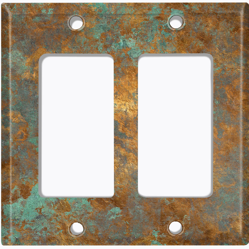 Copper Rust Patina Teal Print 2 - Gang Rocker Standard Wall Plate