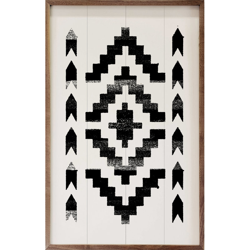 Pattern Aztec Black, Black/White, 24" H  x 16" W  x  1" D