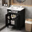 Meuble-lavabo de 61 cm avec lavabo, 2 portes et tiroir basculant. Fermeture silencieuse. Vasque en céramique. Tiroir. Un incontournable moderne. Construction robuste. Étagère de rangement réglable.