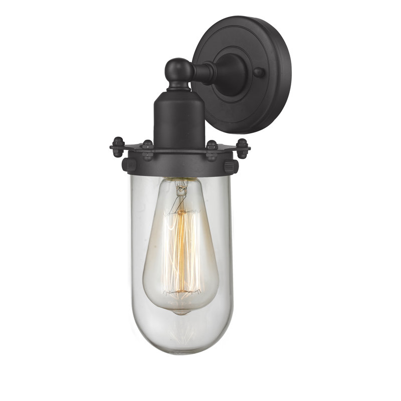 Mikell Armed Sconce, Matte Black, Matte White