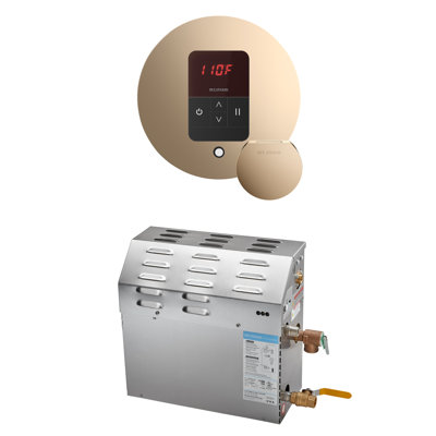 MS 9 kW (9000 W) Steam Shower Generator Package with round iTempo Control in Nouveau