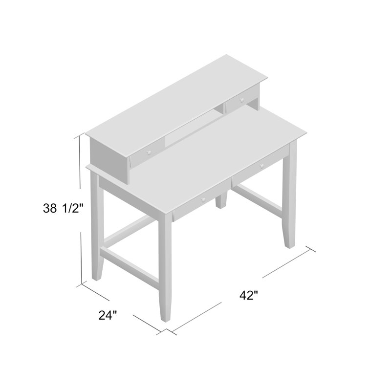 Bureau en bois massif avec huche Takehito