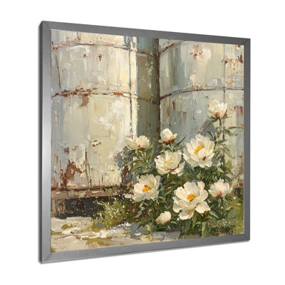Pivoines le long de la poubelle I - art mural pivoines