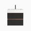 Meuble-lavabo mural noir doux