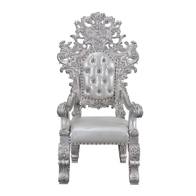 Chaise avec accoudoirs 2 pièces Valkyrie, similicuir et finition platine antique