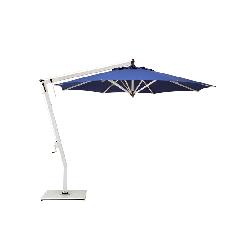 Picollo 10.5' Round Cantilever Umbrella, Ash, Double Stack Metal Plate
