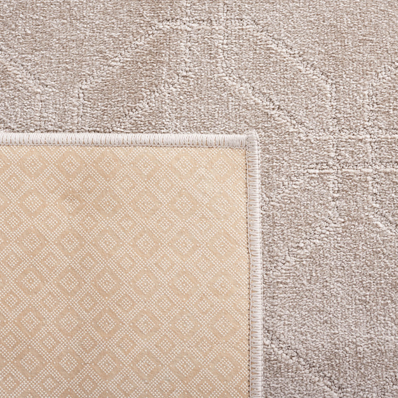 Jahnari Pattern And Solid Performance Geometric Rug, Rectangle 5'3" x 7'6"