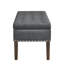 Banc avec rangement interne, velours gris foncé, design classique et moderne, structure en bois d'hévéa, L 48 po x l 18 po H 18,5 po, siège confortable pour s'habiller, chaussures de rangement style livres, chambre à coucher-897043896