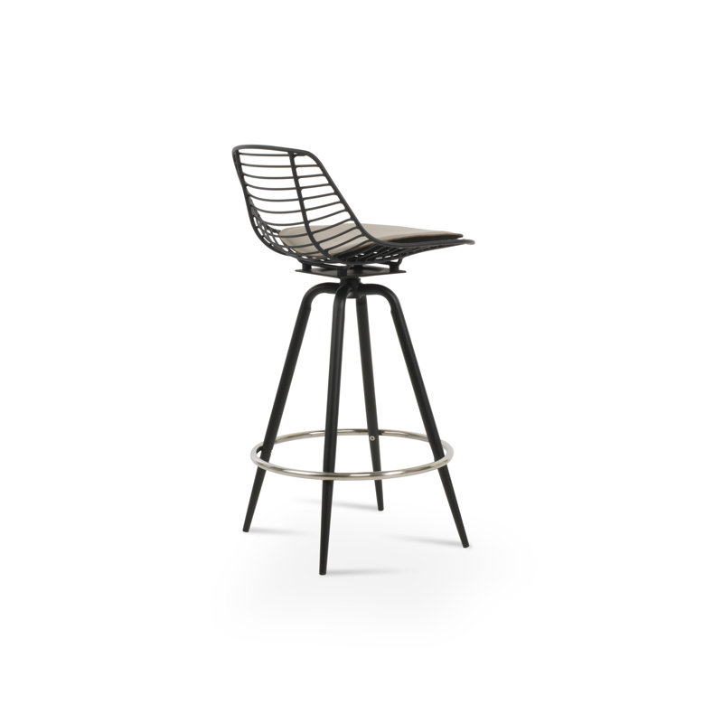 Tabourets pivotants Tiger Mini Max, Noir, Os, Tabouret de comptoir (siège d’une hauteur de 24