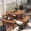 8-Seater Carbonized Wood Garden Dining Set 