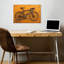 Reproduction d'art mural rétro industriel rustique avec bicyclette rustique-129715899