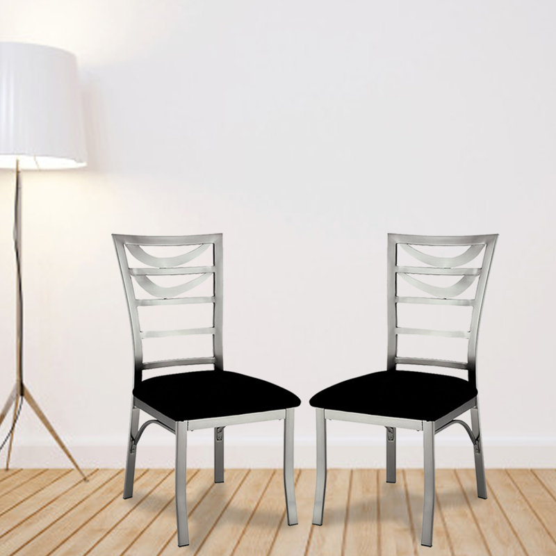 Chaise d'appoint rembourrée noire Kropf