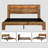 Farmhouse Wooden Bed Frame with Storage Headboard, Platform Bed with Charging Station & LED Light,Noise Free,No Box Spring Needed and Easy Assembly-650126494-650126492