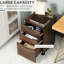 Armoire de bureau avec roulettes et 3 tiroirs, grain de bois brun, unité de tiroir de rangement pratique, optimiser