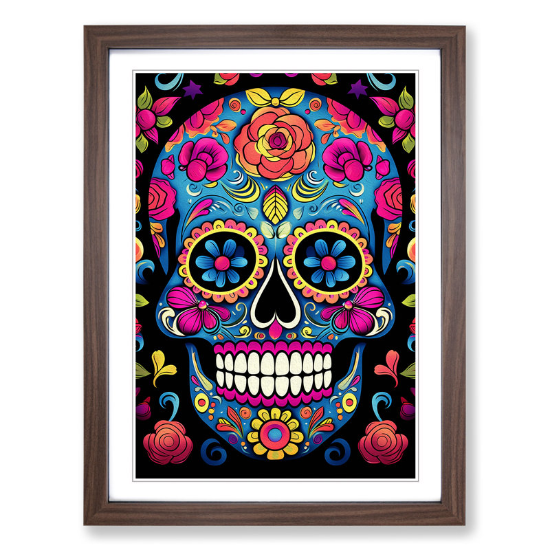 Sugar Skull Pop - Framed Print, Walnut, 34" H x 25" W x 2" D