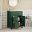 Meuble-lavabo moderne de 24 pouces avec lavabo en céramique, 2 tiroirs et porte à fermeture en douceur pour les petites salles de bain-623094396