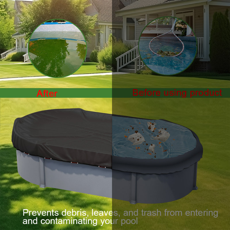Oval pool cover, 11.81" H x 8.66" W x 6.3" D