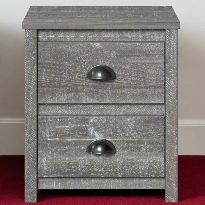 Arranda 20'' W Solid Wood Nightstand, Granite Gray
