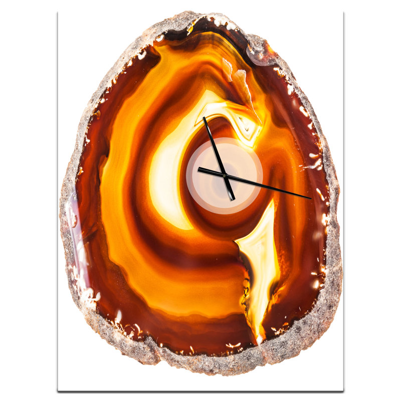 Vibrant Agate Geode Slice - Horloge murale moderne, H 32 po x l 24 po x P 1 po