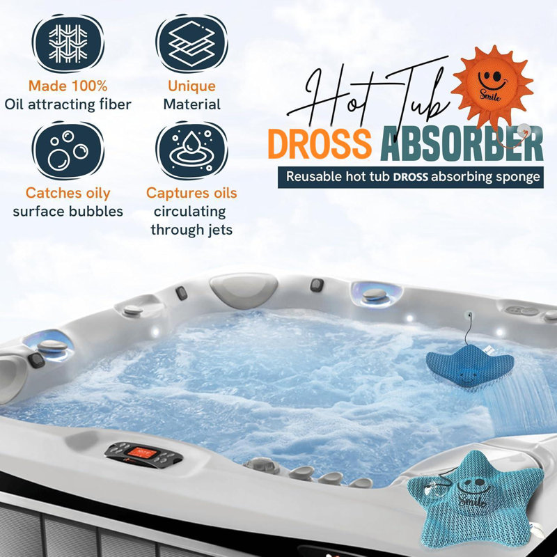 Blue Starfish Hot Tub Scum Absorber - Reusable Spa & Pool Cleaner