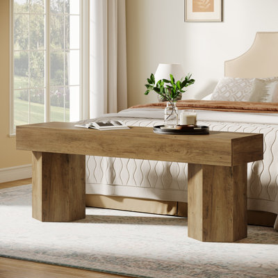 Banc de bout en bois 41 po Farmhouse