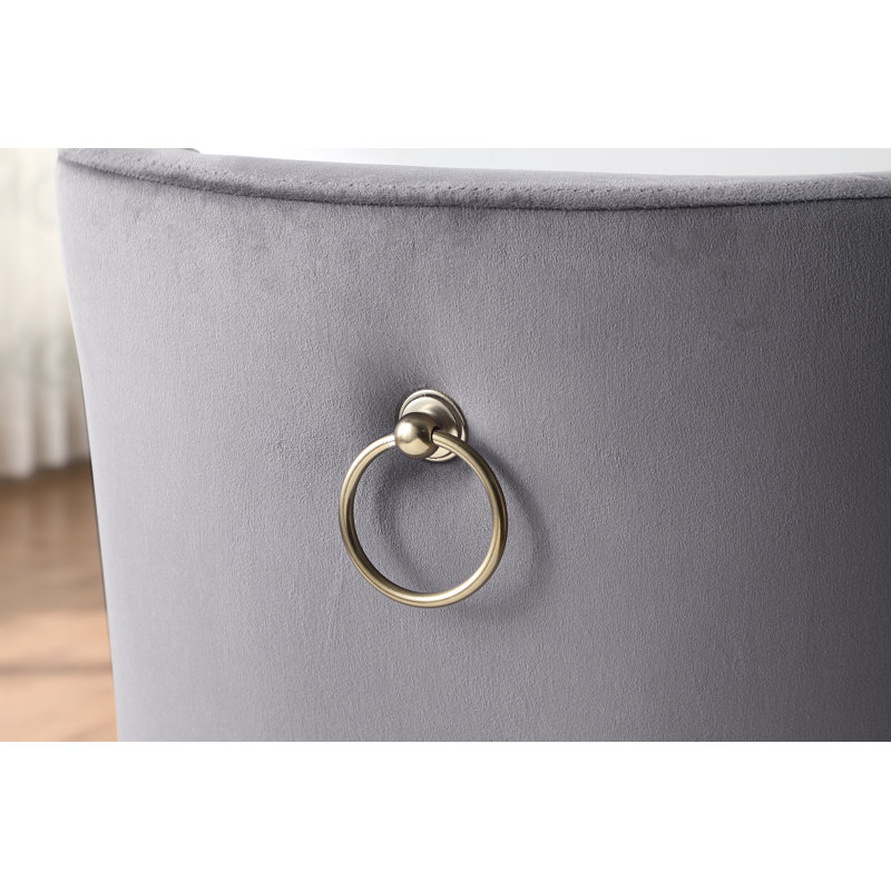 Laneesha 18.9'' H Velvet Upholstered Side Chair, Gray