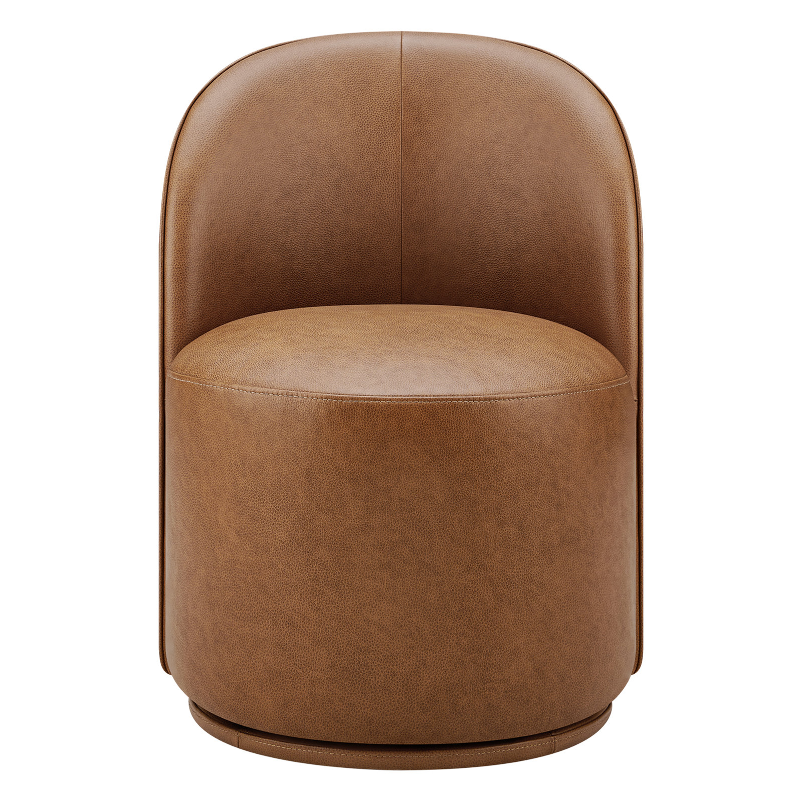 Sharlene Swivel Side Chair, Marseille Brown Genuine Leather
