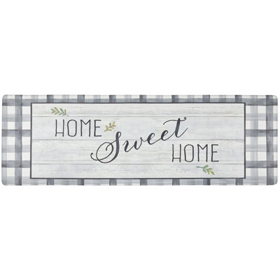 Gingham Water Resistant Anti-Fatigue Non-Skid Kitchen Mat