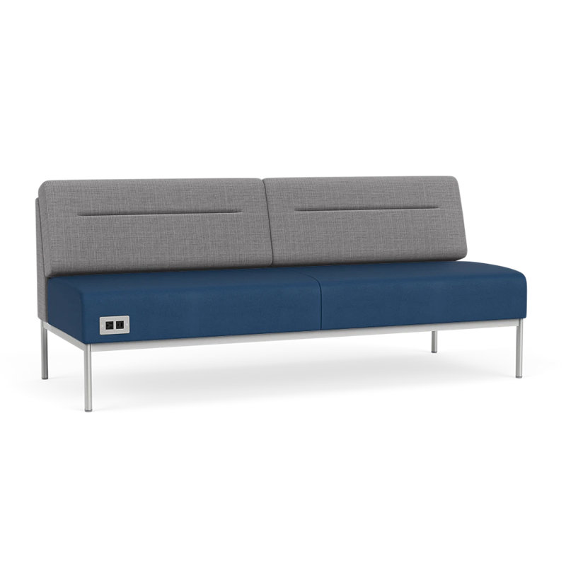Canapé Darsey, Avec alimentation, Argent argent, Chambray gris; Patriot Plus Blue Ridge