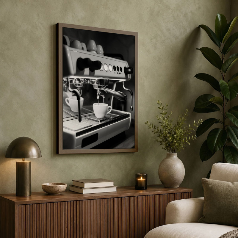 Espresso Machine Industrial - Wrapped Canvas, 30x20 - 76.2 x 50.8 cm, White Border