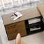 Bureau 3 tiroirs brun clair + bois massif rectangulaire + acier-769989614-769989612