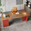 Bureau rectangulaire en bois massif brun noisette-274627870-274627864