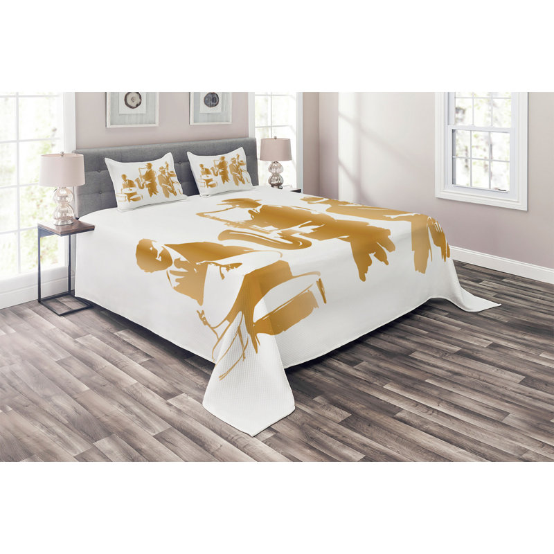 Music Polyester Coverlet, King Bedspread + 2 Shams