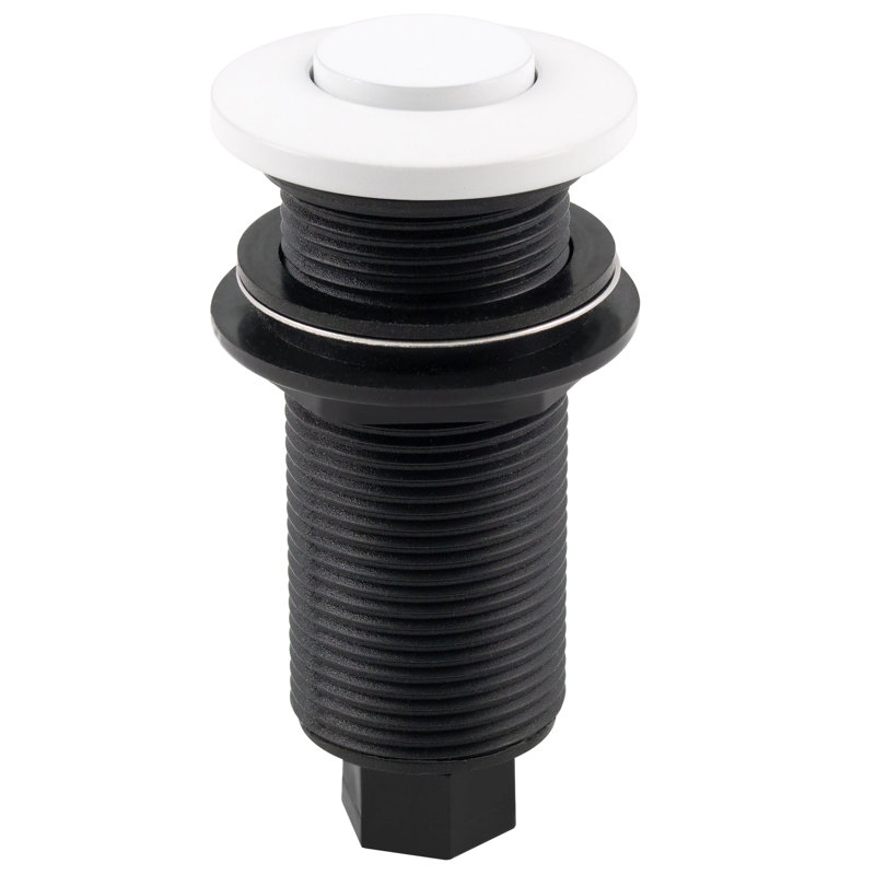 Kitchen Sink Waste Disposal Air Switch and Dual Outlet Control Box, Flush Button, Powder Coat White