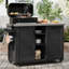 Îlot de cuisine 78,3 "avec table de barbecue pliable-1553078552