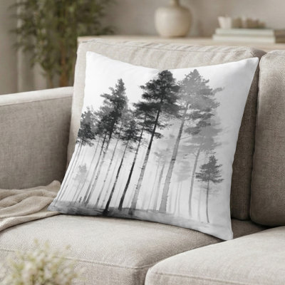 Coussin Pine - coussin décoratif noir et blanc