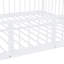 Lit superposé double au-dessus de double avec glissières et barrières de sécurité, blanc