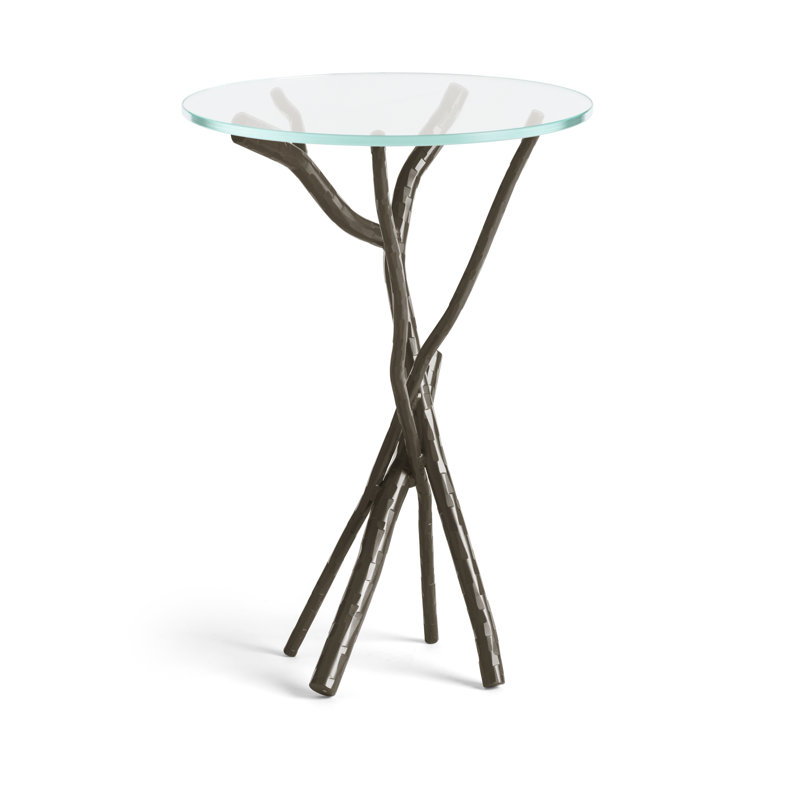 Brindille Glass Top Accent Table, Oil Rubbed Bronze