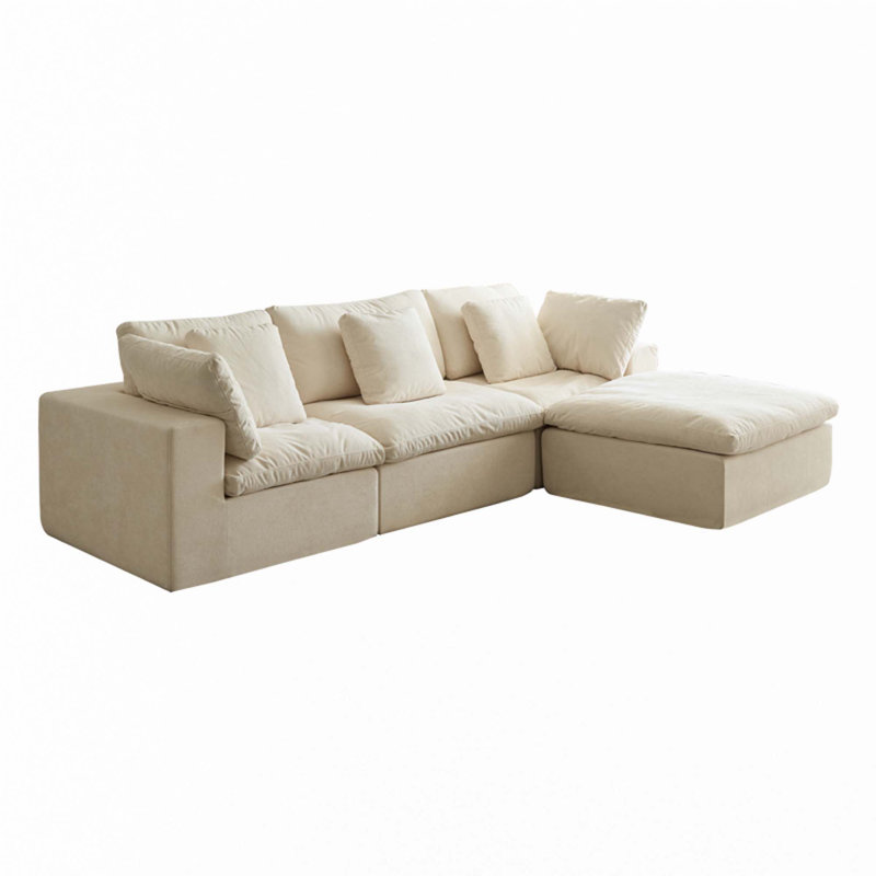 Cloud Modular Sectional Sofa, Beige Fabric