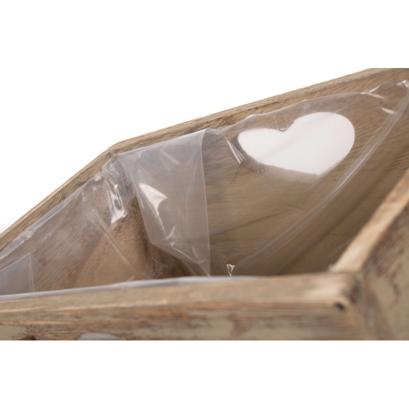 Storage Planter With Plastic Lining, Oak