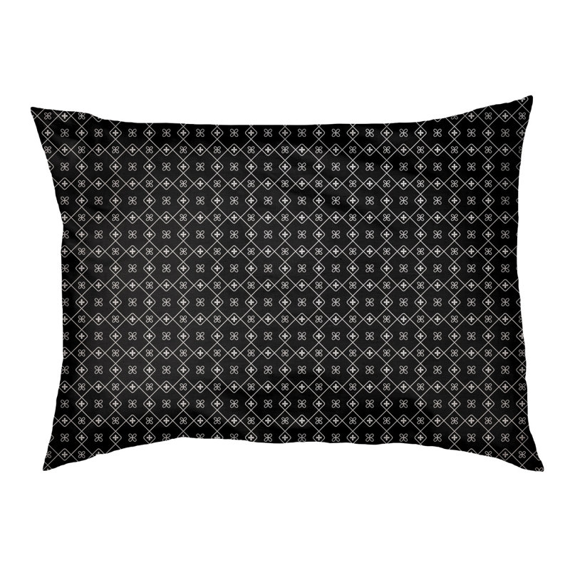 Coussin pour chien/classique à chariot Campion, Petit (l 28 po x P 18 po x H 9,5 po), Noir / Blanc