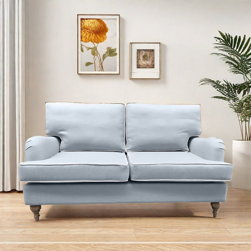 Canapé moderne en tissu décontracté, Bleu clair