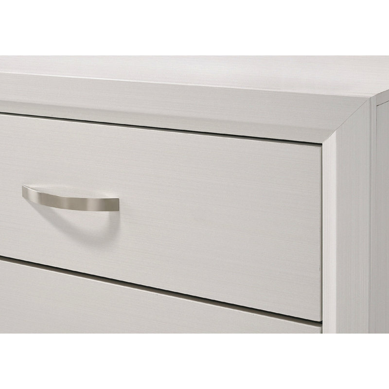 Mobilier de chambre à coucher contemporain en bois avec commode 6 tiroirs 1Pc, Blanc