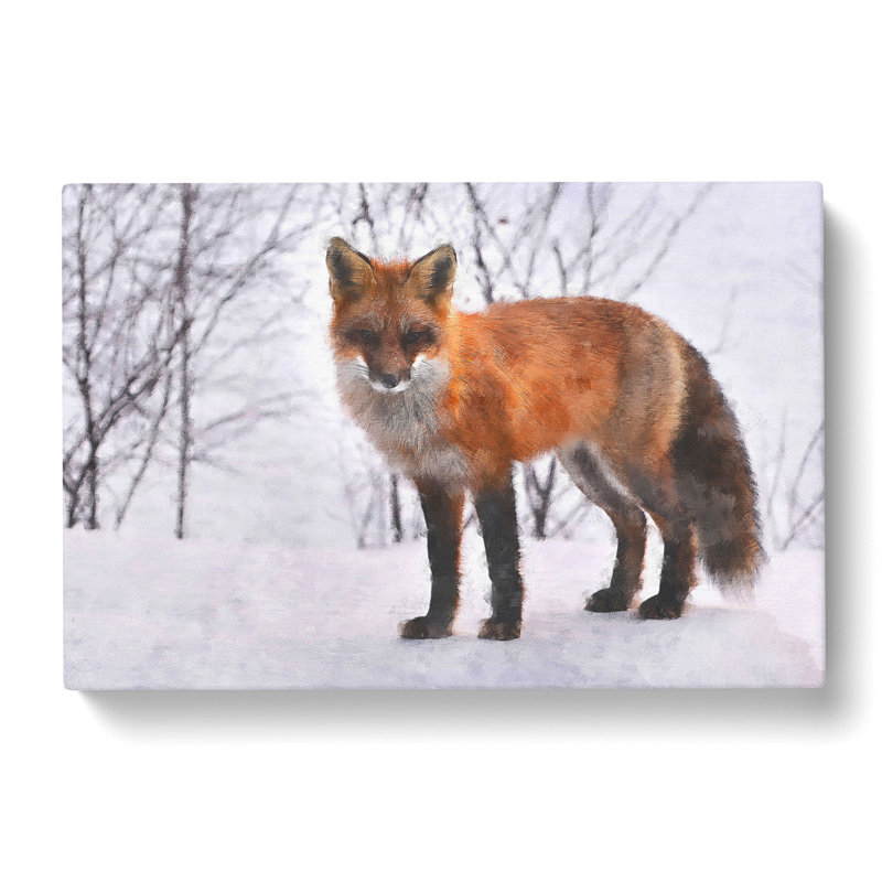 Red Fox In Winter Vol.2 - Wrapped Canvas Print, 40cm H x 60cm W x 3cm D