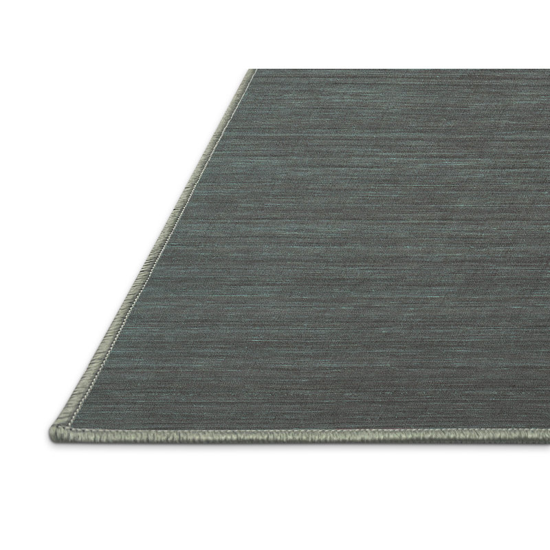 Tapis gris en polyester tissé à la machine Hissom, Rectangle 2 pi x 3 pi