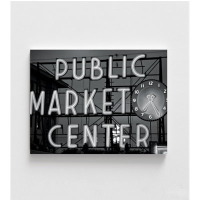 «Pike Place Market», reproduction d'art photographique encadrée Seattle, noir et blanc Washington, art mural encadré, art mural surdimensionné