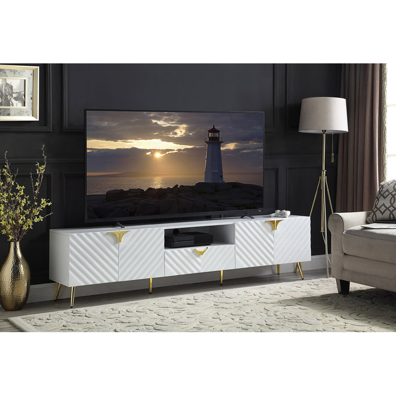 Meuble télé haute brillance avec rangement
